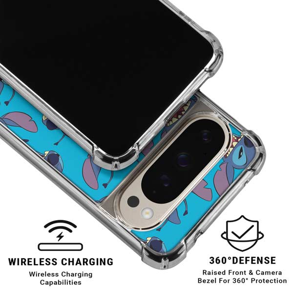 Disney Lilo and Stitch Face Expression Pattern Pixel 9 Pro XL Clear Case