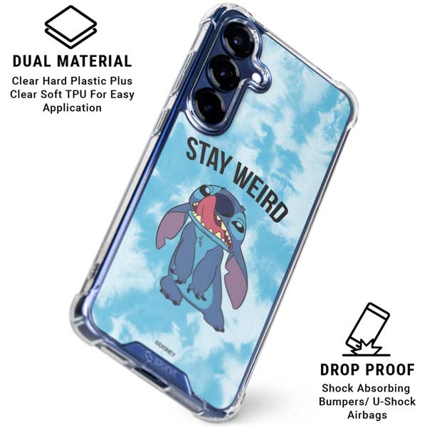 Disney Lilo and Stitch Stay Weird Galaxy S25 Plus Clear Case