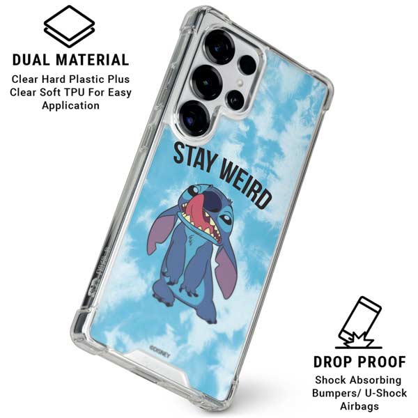 Disney Lilo and Stitch Stay Weird Galaxy S25 Ultra Clear Case