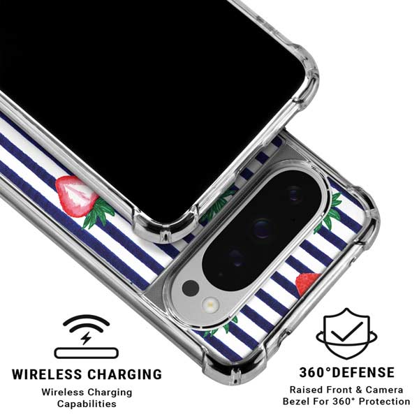 Bouffants and Broken Hearts Strawberries and Stripes Google Pixel 10 Pro Clear Case