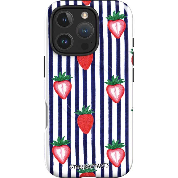 Bouffants and Broken Hearts Strawberries and Stripes iPhone 16 Pro Max Magsafe Impact Case