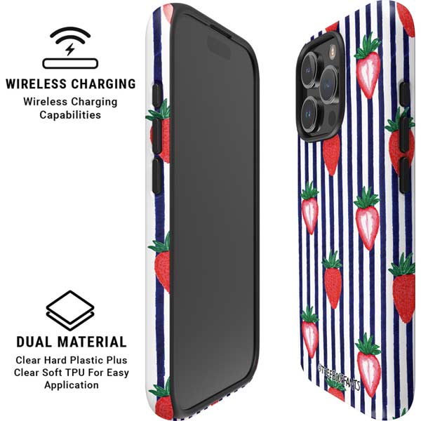 Bouffants and Broken Hearts Strawberries and Stripes iPhone 16 Pro Max Magsafe Impact Case