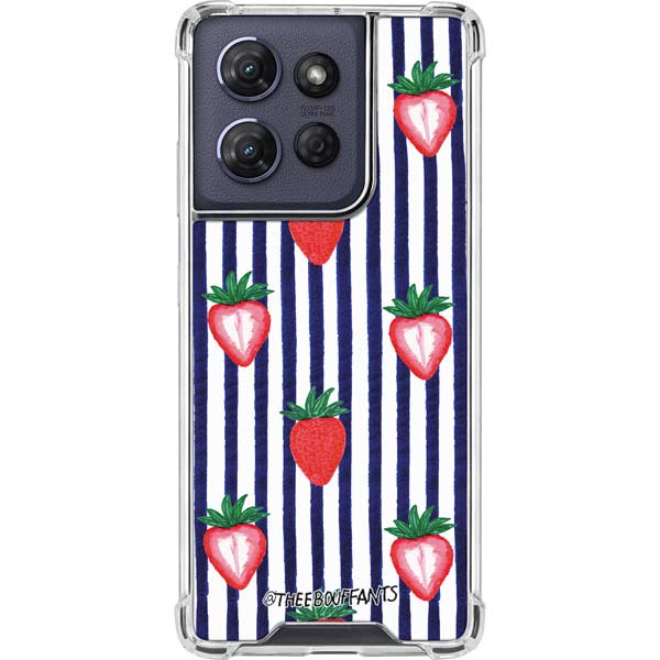Bouffants and Broken Hearts Strawberries and Stripes Moto G 5G (2025) Clear Case