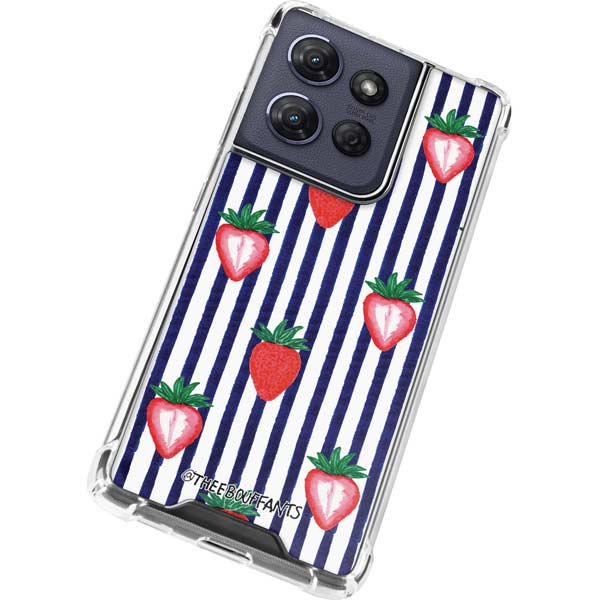 Bouffants and Broken Hearts Strawberries and Stripes Moto G Play 5G (2025) Clear Case