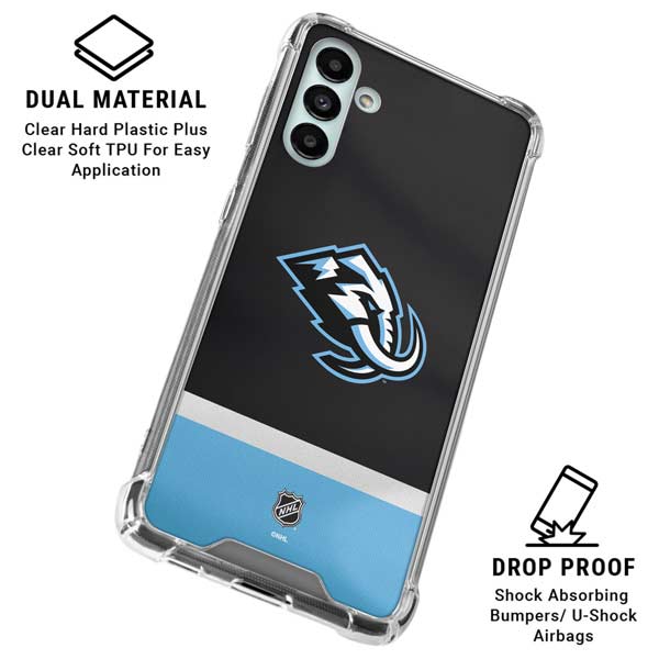 NHL Utah Mammoth Striped Jersey Galaxy A13 5G Clear Case