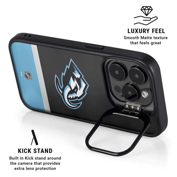 NHL Utah Mammoth Striped Jersey iPhone 14 Pro Kickstand Case