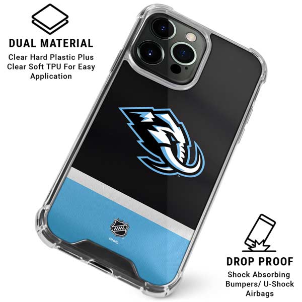 NHL Utah Mammoth Striped Jersey iPhone 15 Pro Max Clear Case