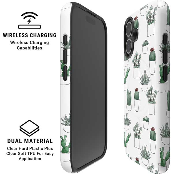 Succulent Pattern iPhone 16 Magsafe Impact Case