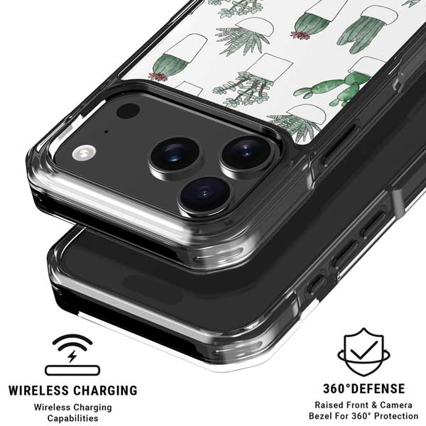 Succulent Pattern iPhone 17 Pro Clear Case