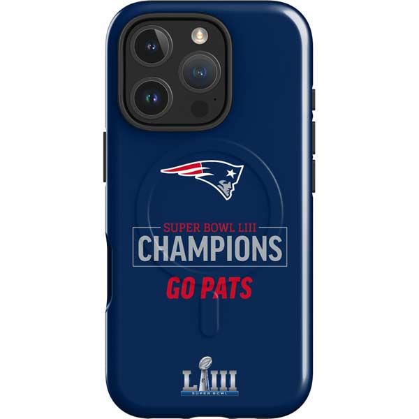 NFL Super Bowl LIII Champions Go Pats iPhone 16 Pro Max Magsafe Impact Case
