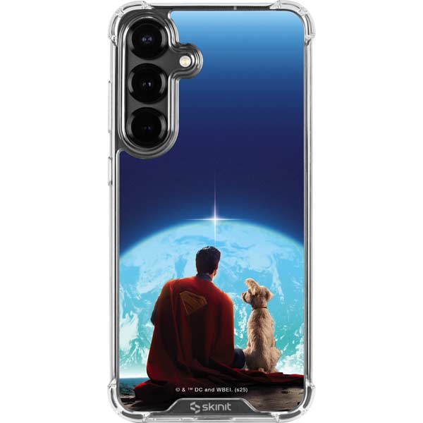 Superman 2025 Superman & Krypto watch the Earth Galaxy S26 Clear Case