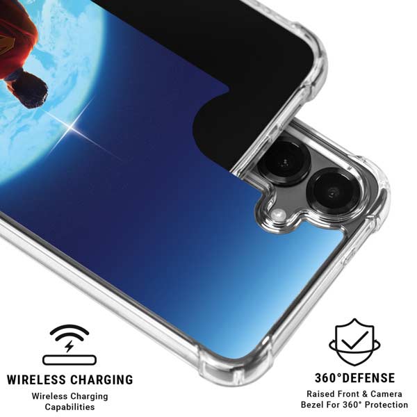 Superman 2025 Superman & Krypto watch the Earth Galaxy S26 Clear Case