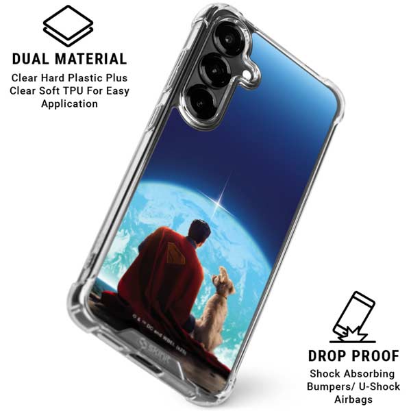 Superman 2025 Superman & Krypto watch the Earth Galaxy S26 Clear Case