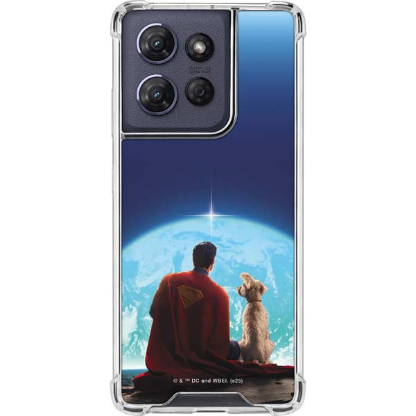 Superman 2025 Superman & Krypto watch the Earth Moto G Play 5G (2025) Clear Case