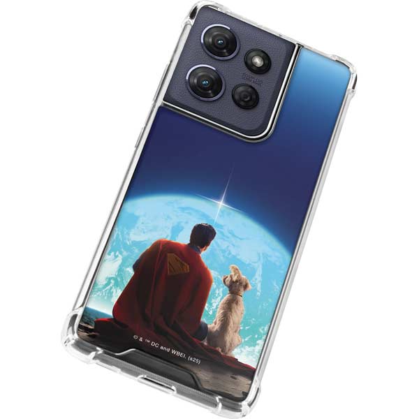 Superman 2025 Superman & Krypto watch the Earth Moto G Play 5G (2025) Clear Case