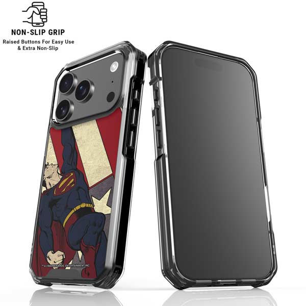 DC Comics Superman Vintage Pose American Flag iPhone 17 Pro Clear Case
