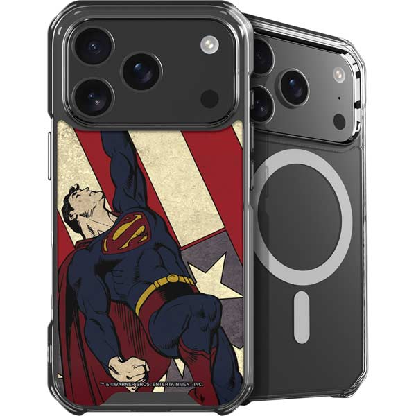 DC Comics Superman Vintage Pose American Flag iPhone 17 Pro Max MagSafe Case