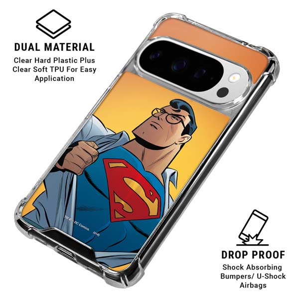 DC Comics Superman 90's Animated Series Google Pixel 10 Pro XL Clear Case
