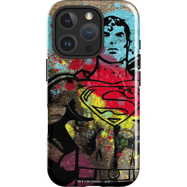 DC Comics Superman Color Splatter iPhone 16 Pro Magsafe Impact Case