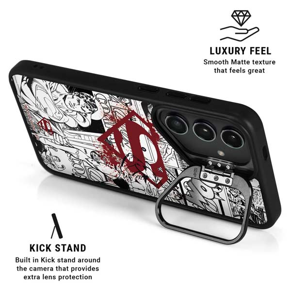 DC Comics Superman Comic Pattern Logo in Red Galaxy S26 Plus Kickstand Case