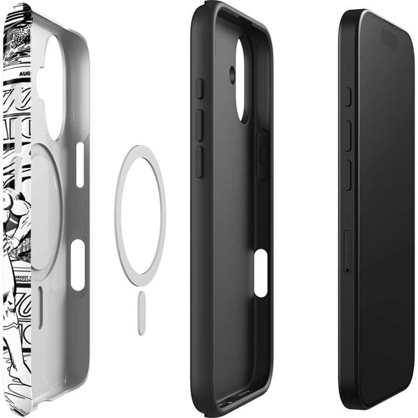 DC Comics Superman Comic Pattern Logo in Red iPhone 17 Magsafe Impact Case