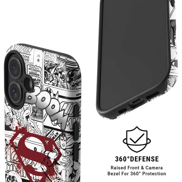 DC Comics Superman Comic Pattern Logo in Red iPhone 17 Magsafe Impact Case