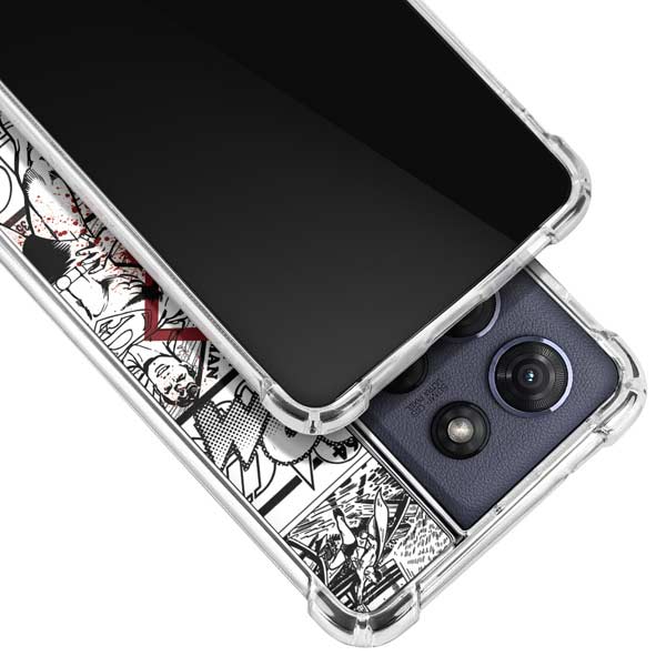 DC Comics Superman Comic Pattern Logo in Red Moto G 5G (2025) Clear Case