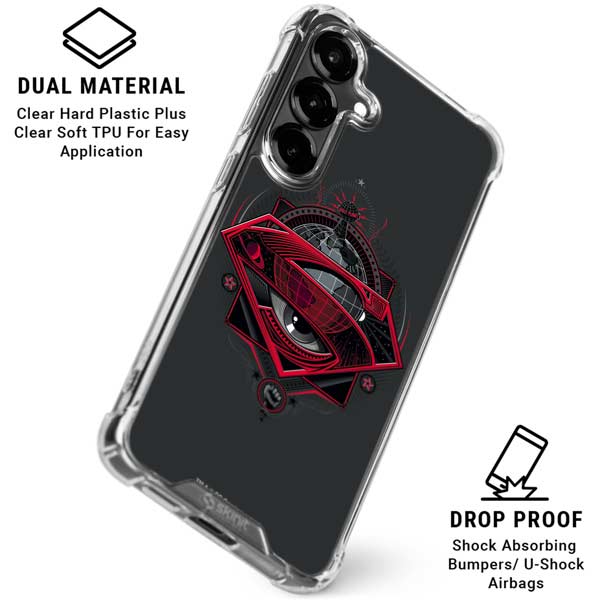 DC Comics Superman Grey Eye Collage Galaxy S26 Clear Case