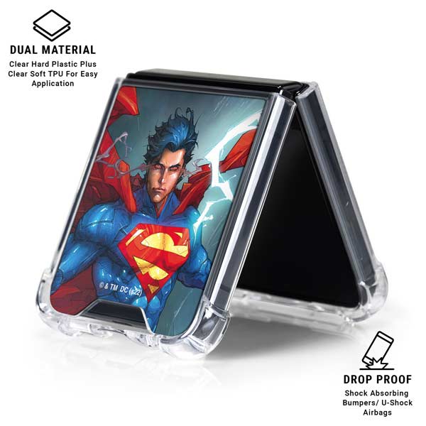 DC Comics Superman Heat Vision Galaxy Z Flip7 Clear Case