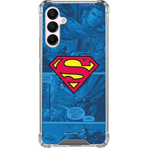 DC Comics Superman Logo Background Pattern Galaxy A16 5G Clear Case