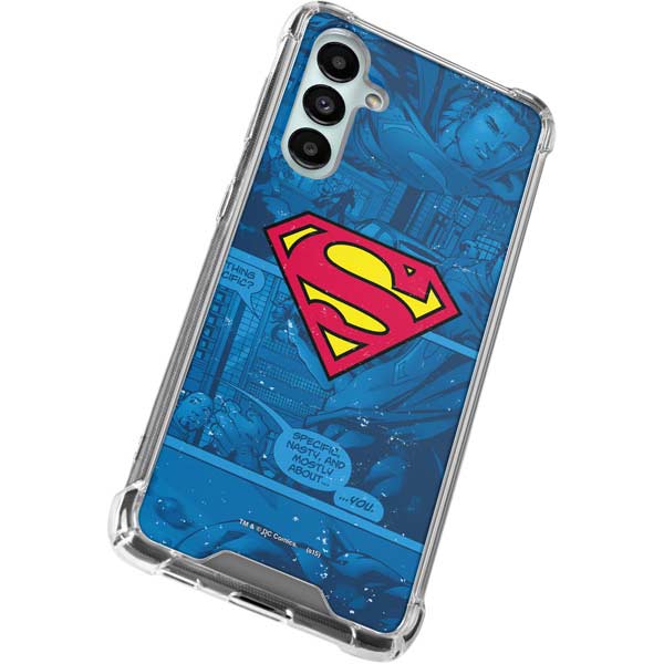 DC Comics Superman Logo Background Pattern Galaxy A16 5G Clear Case