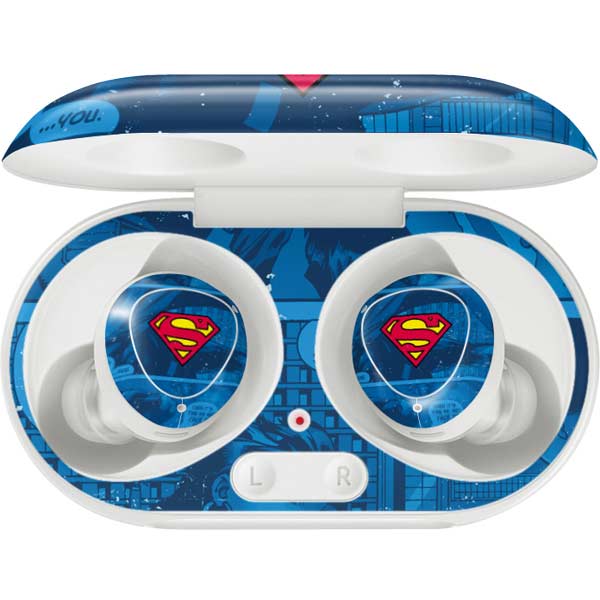 DC Comics Superman Logo Background Pattern Galaxy Buds Plus Skin