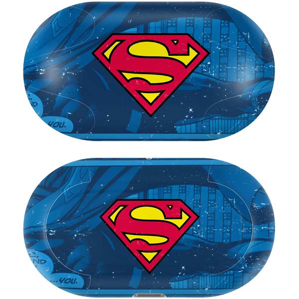 DC Comics Superman Logo Background Pattern Galaxy Buds Plus Skin