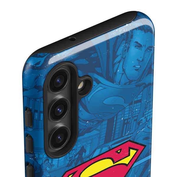 DC Comics Superman Logo Background Pattern Galaxy S25 Impact Case