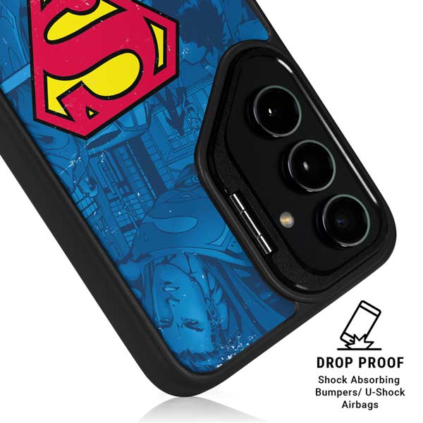 DC Comics Superman Logo Background Pattern Galaxy S24 Ultra Kickstand Case