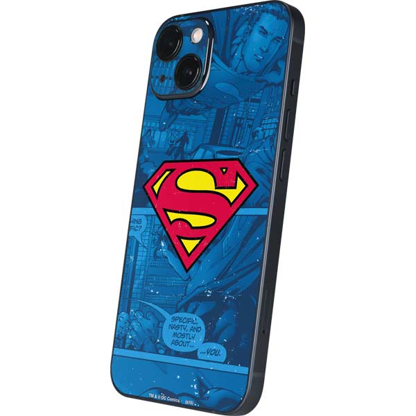 DC Comics Superman Logo Background Pattern iPhone 15 Skin