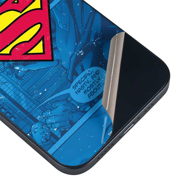 DC Comics Superman Logo Background Pattern iPhone 15 Skin