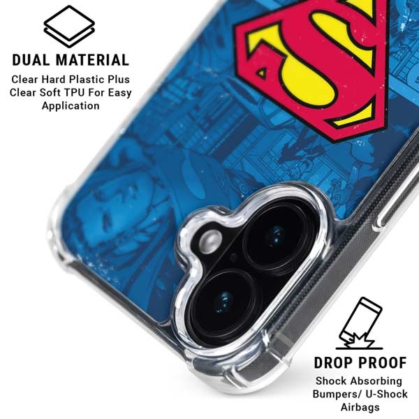 DC Comics Superman Logo Background Pattern iPhone 16 MagSafe Case