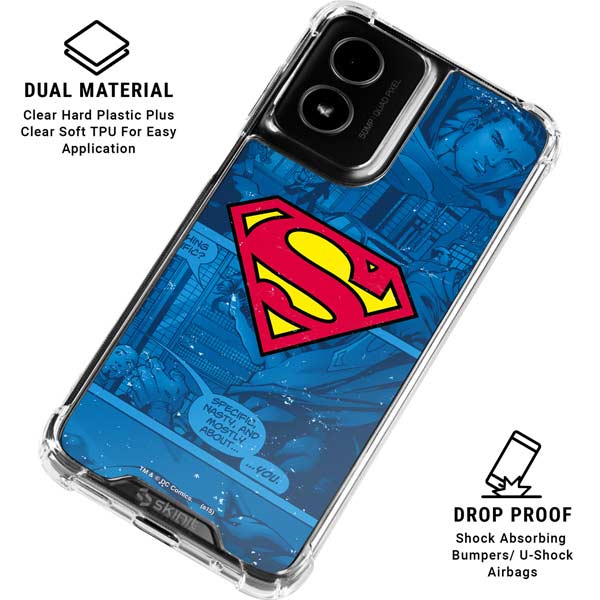 DC Comics Superman Logo Background Pattern Moto G Power 5G (2024) Clear Case
