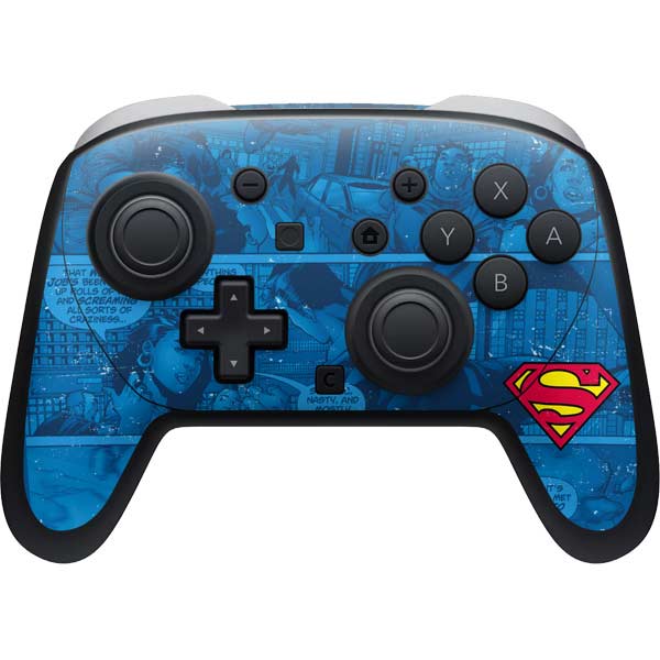 DC Comics Superman Logo Background Pattern Nintendo Skins
