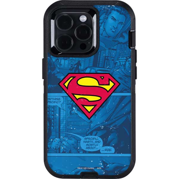 DC Comics Superman Logo Background Pattern Otterbox Defender iPhone Skin