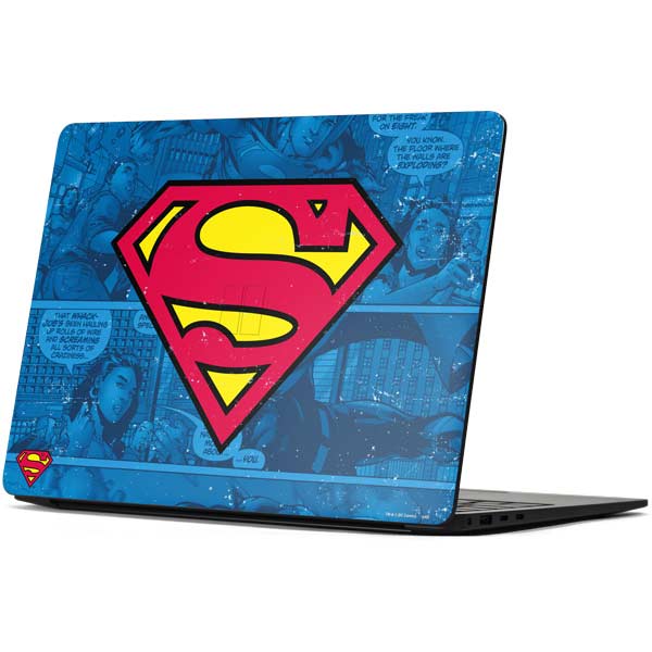 DC Comics Superman Logo Background Pattern Surface Laptop 7 15in Skin