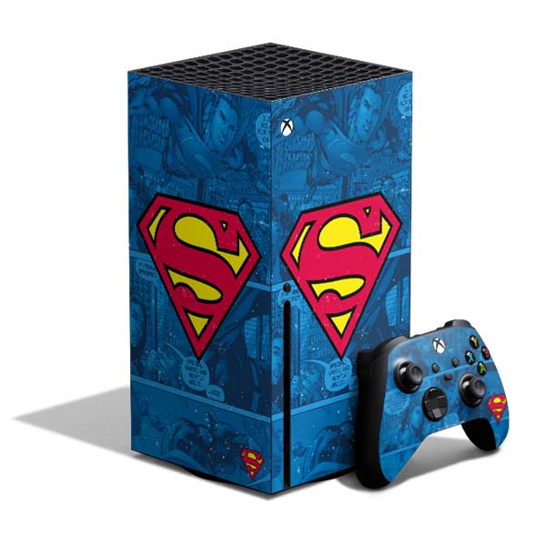 DC Comics Superman Logo Background Pattern Xbox Series X Bundle Skin