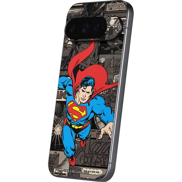 DC Comics Superman Vintage Action pose pattern Google Pixel 10 Pro XL Skin