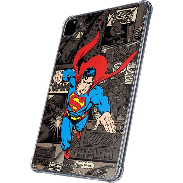 DC Comics Superman Vintage Action pose pattern iPad Pro 11in (2024) Clear Case