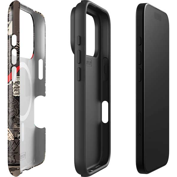 DC Comics Superman Vintage Action pose pattern iPhone 17 Pro Max Magsafe Impact Case
