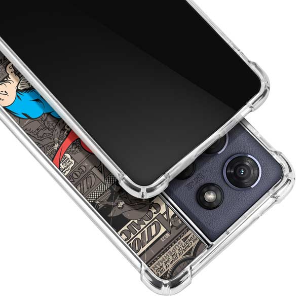 DC Comics Superman Vintage Action pose pattern Moto G 5G (2025) Clear Case