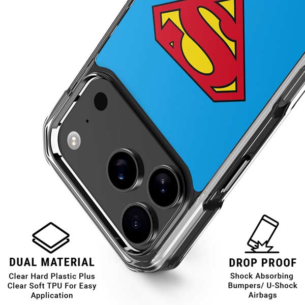 DC Comics Superman Official Logo iPhone 17 Pro Clear Case
