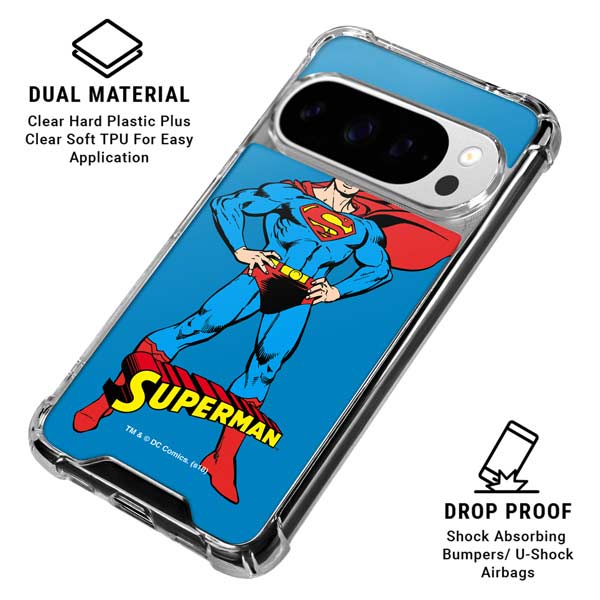 DC Comics Superman Classic Art Pose Google Pixel 10 Pro XL Clear Case