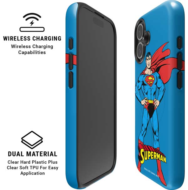 DC Comics Superman Classic Art Pose iPhone 16 Plus Magsafe Impact Case
